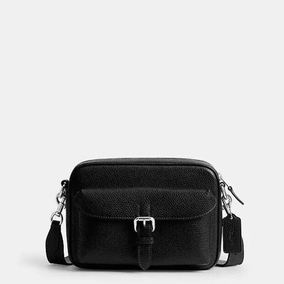 NWT COACH MEN'S Warner Crossbody Bag In Signature Canvas CW218 Black - Picture 1 of 9